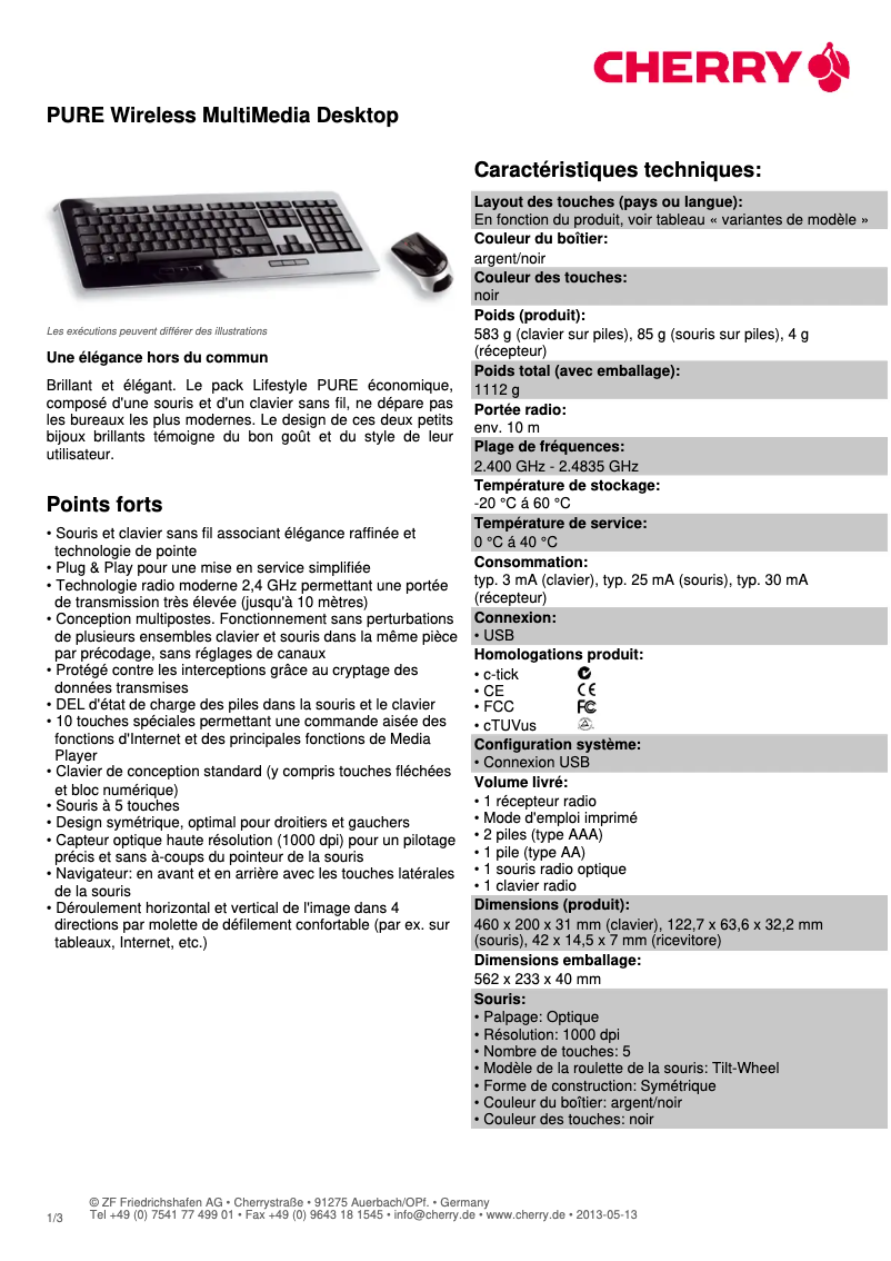 Image de la première page du manuel de l'appareil PURE