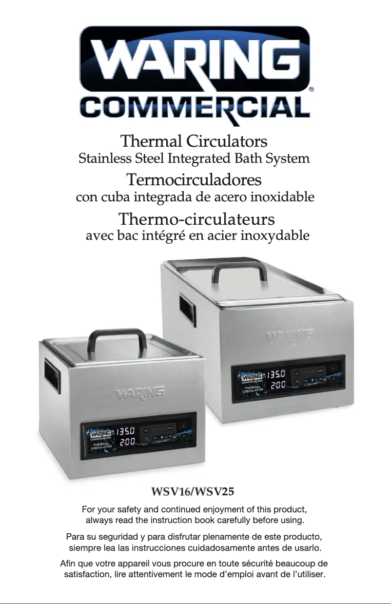 Page n°1 - Manuel utilisateur Waring Commercial WSV25