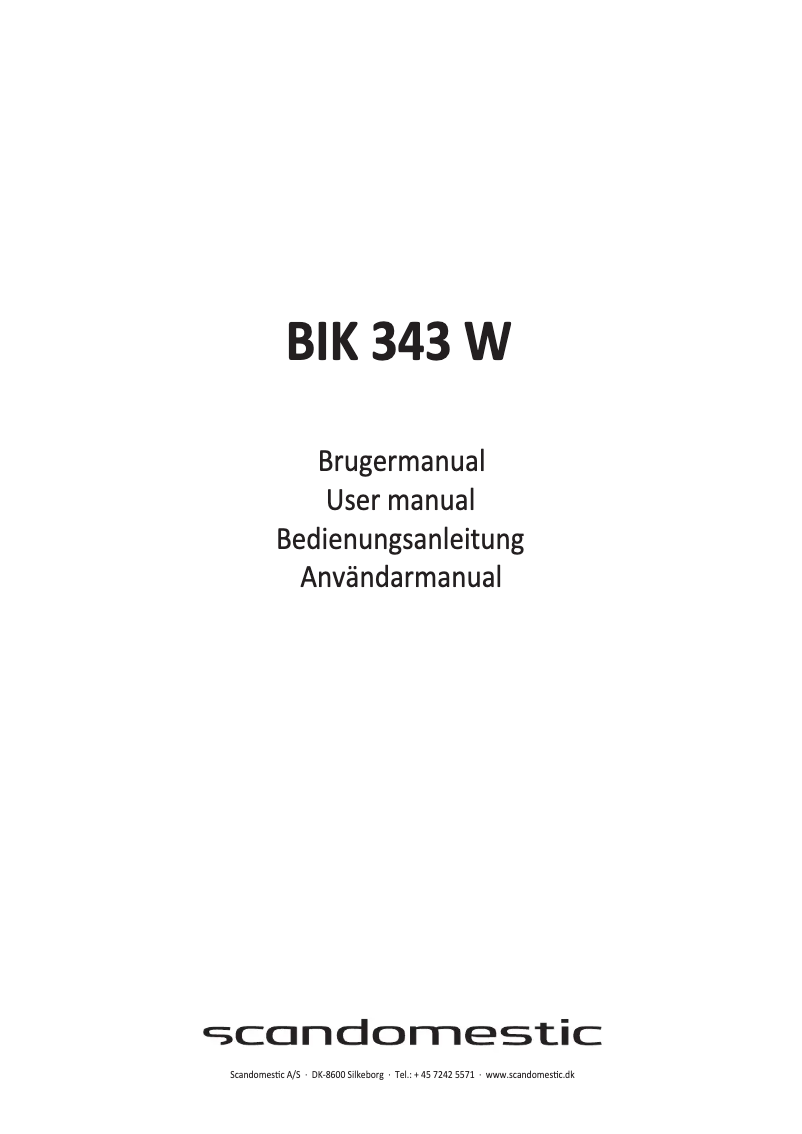 Page n°1 - Manuel utilisateur Scandomestic BIK 343 W
