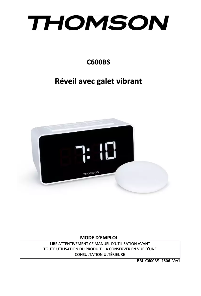 Page n°1 - Manuel utilisateur Thomson C600BS