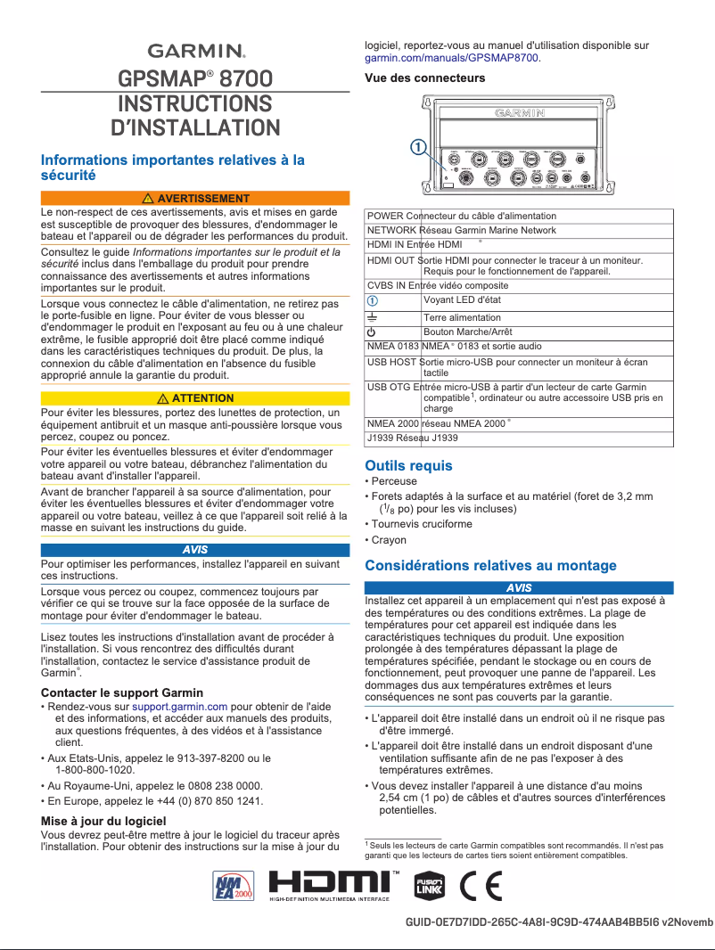 Image de la première page du manuel de l'appareil GPSMAP 8700