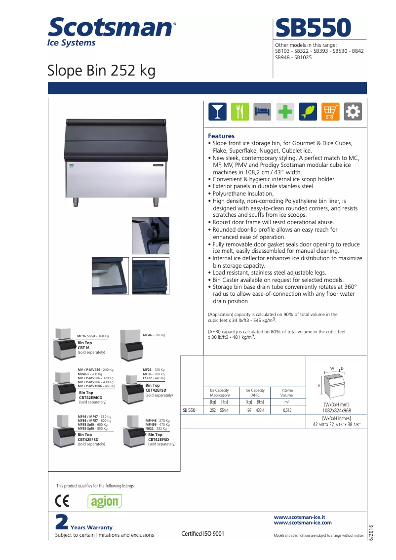 Page 1 de la notice Manuel utilisateur Scotsman SB550