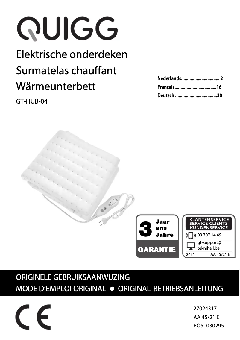 Page 1 de la notice Manuel utilisateur Quigg GT-HUB-04