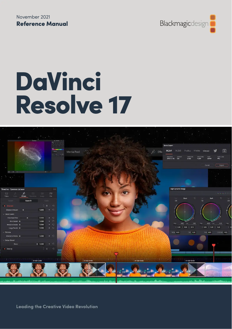 First page image of the manual for DaVinci Resolve