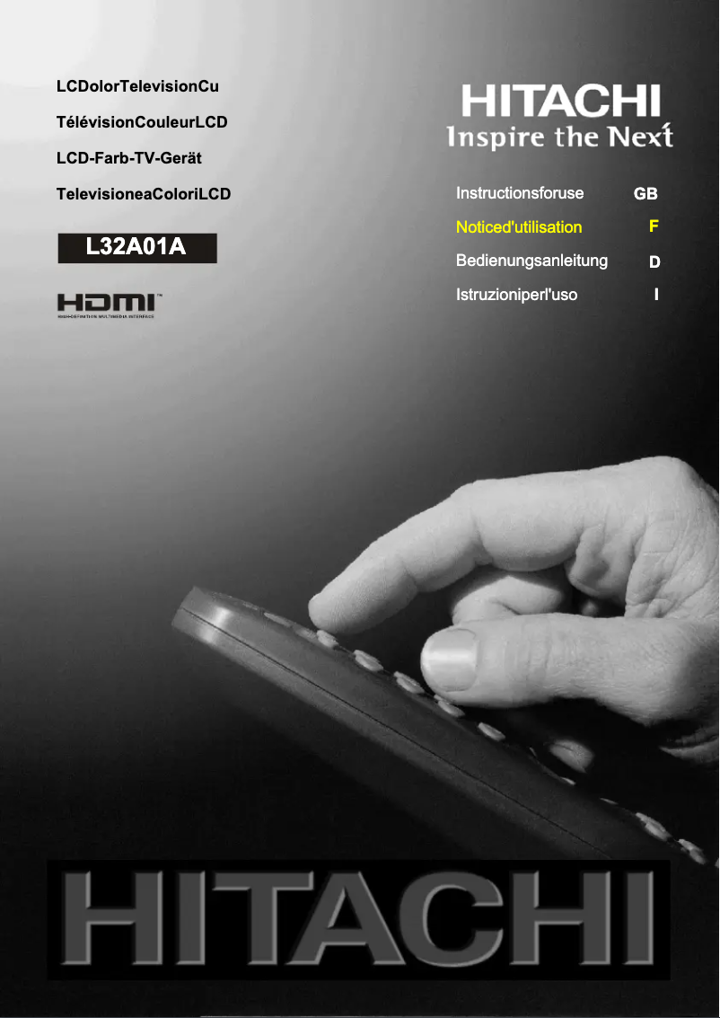 Page 1 de la notice Manuel utilisateur Hitachi L32A01A