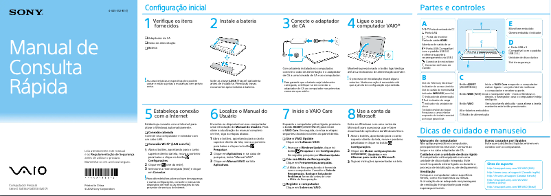 Page 1 de la notice Manuel utilisateur Sony Vaio SVE14123CBP