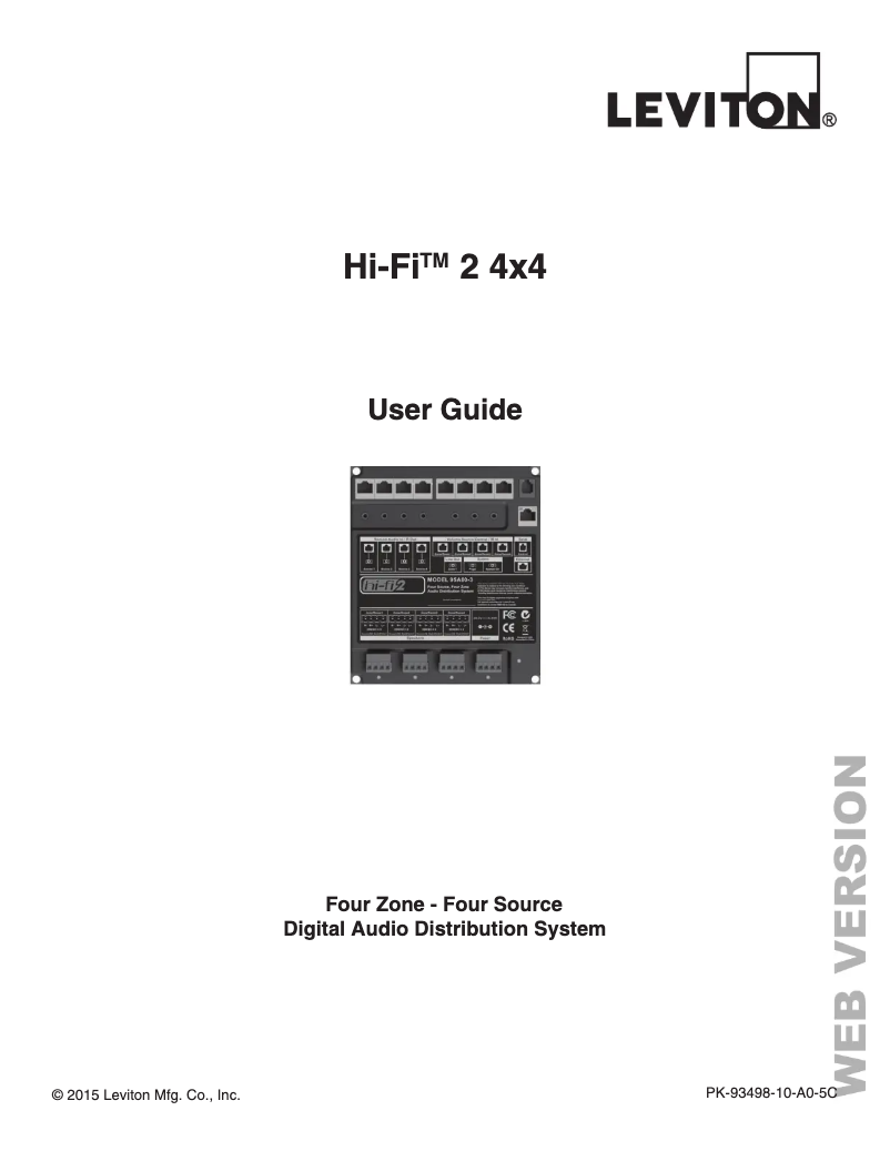 Page 1 de la notice Manuel utilisateur Leviton 95A00-3