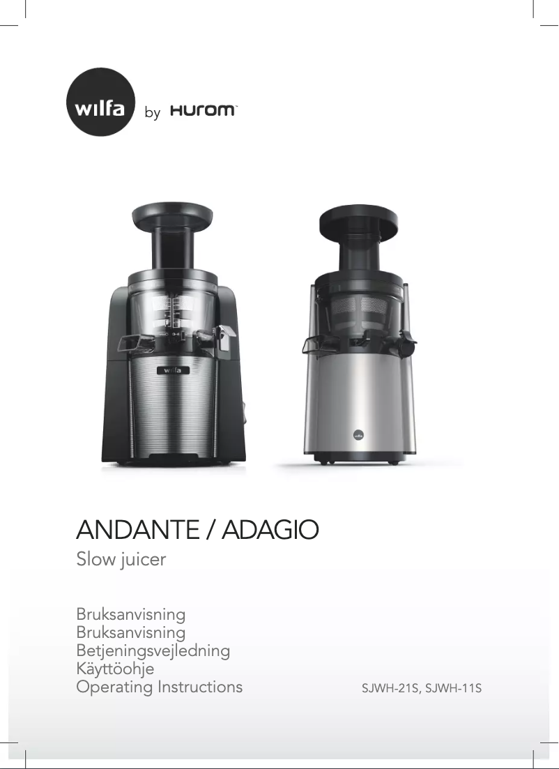 Page n°1 - Mode d'emploi Wilfa Adagio SJWH-11S