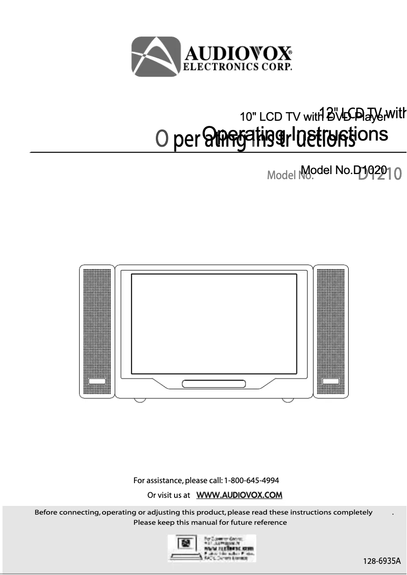Image de la première page du manuel de l'appareil D1020