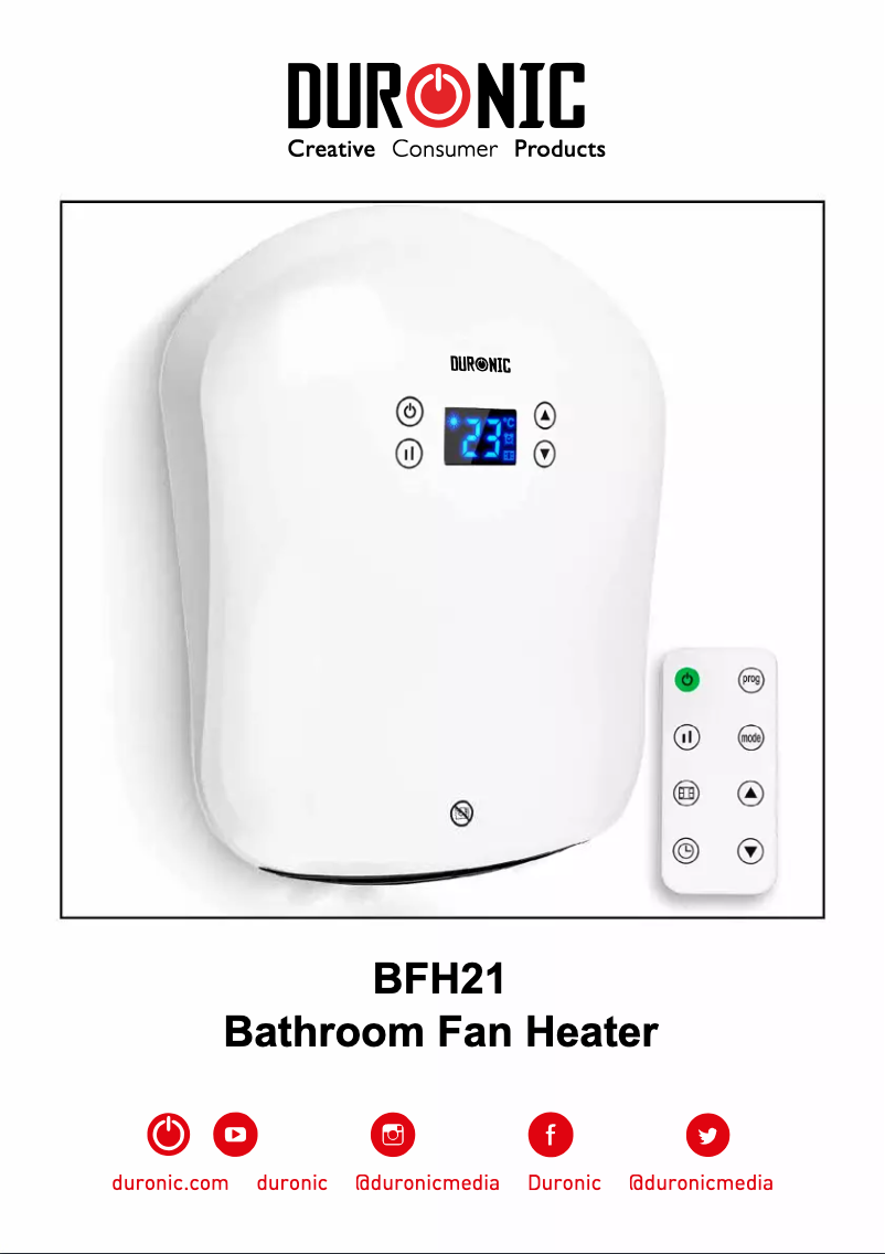 Page 1 de la notice Manuel utilisateur Duronic BFH21