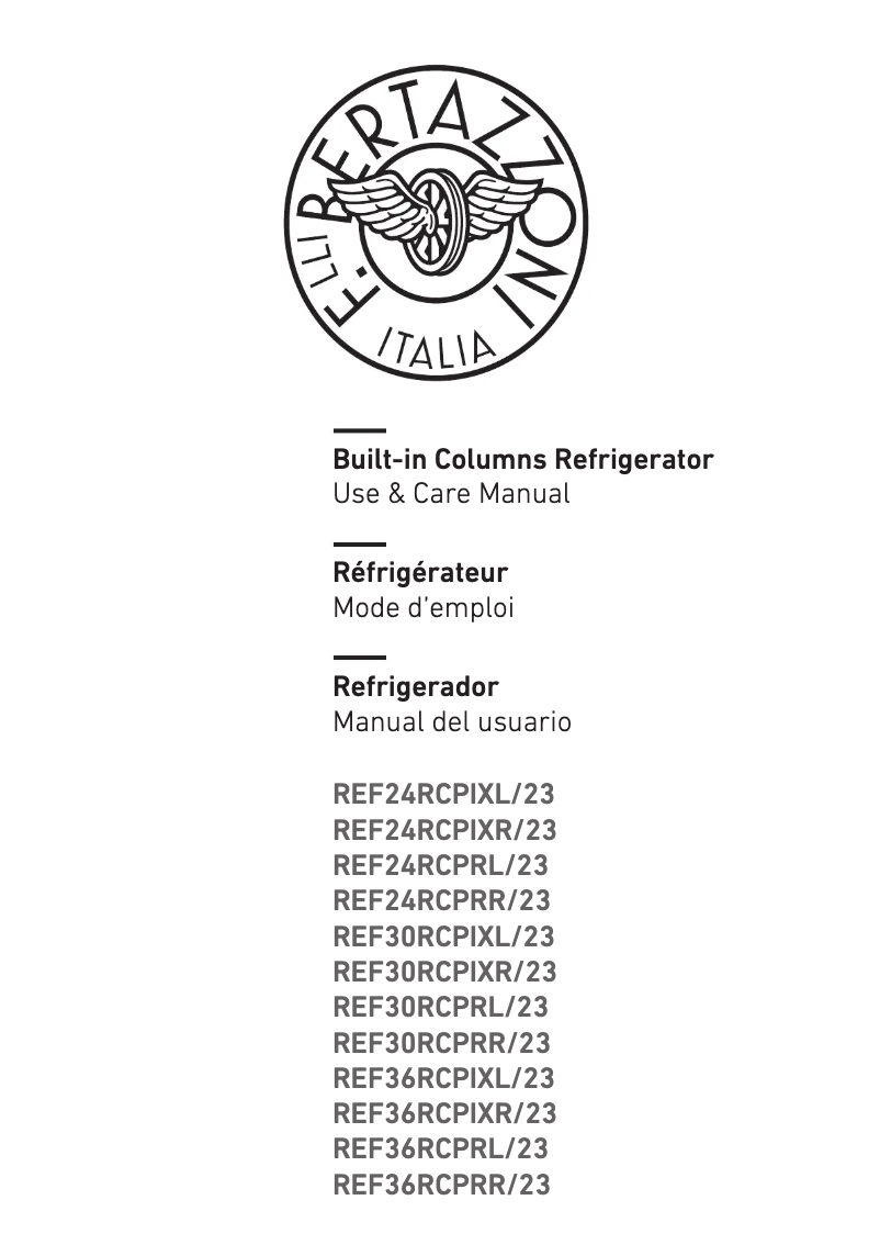 Image de la première page du manuel de l'appareil REF24RCPRR