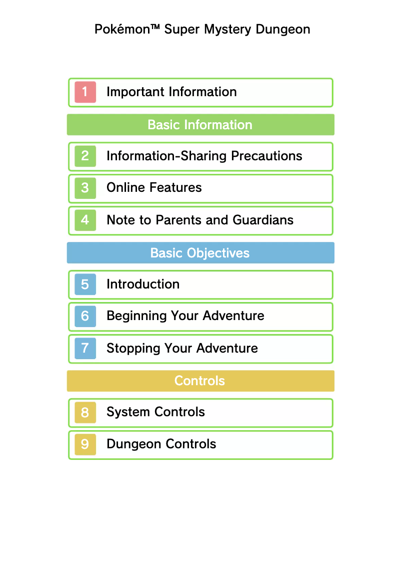 Page 1 de la notice Manuel utilisateur Nintendo Pokemon Super Mystery Dungeon