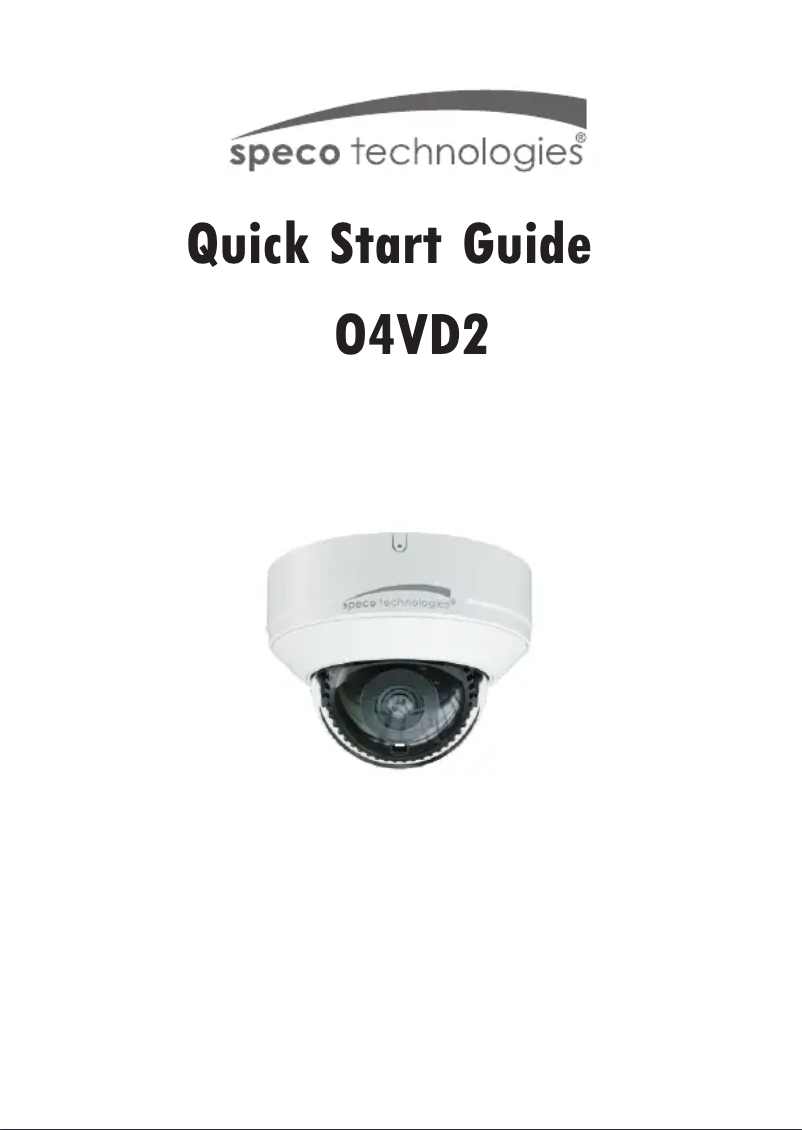 Page 1 de la notice Guide de démarrage rapide Speco Technologies O4VD2