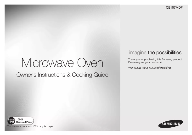 Page 1 de la notice Manuel utilisateur Samsung CE107MDF