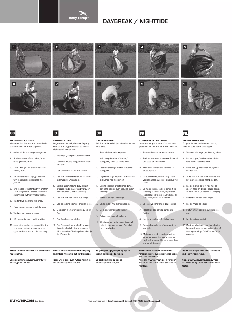 Imagen de la primera página del manual del dispositivo Nighttide