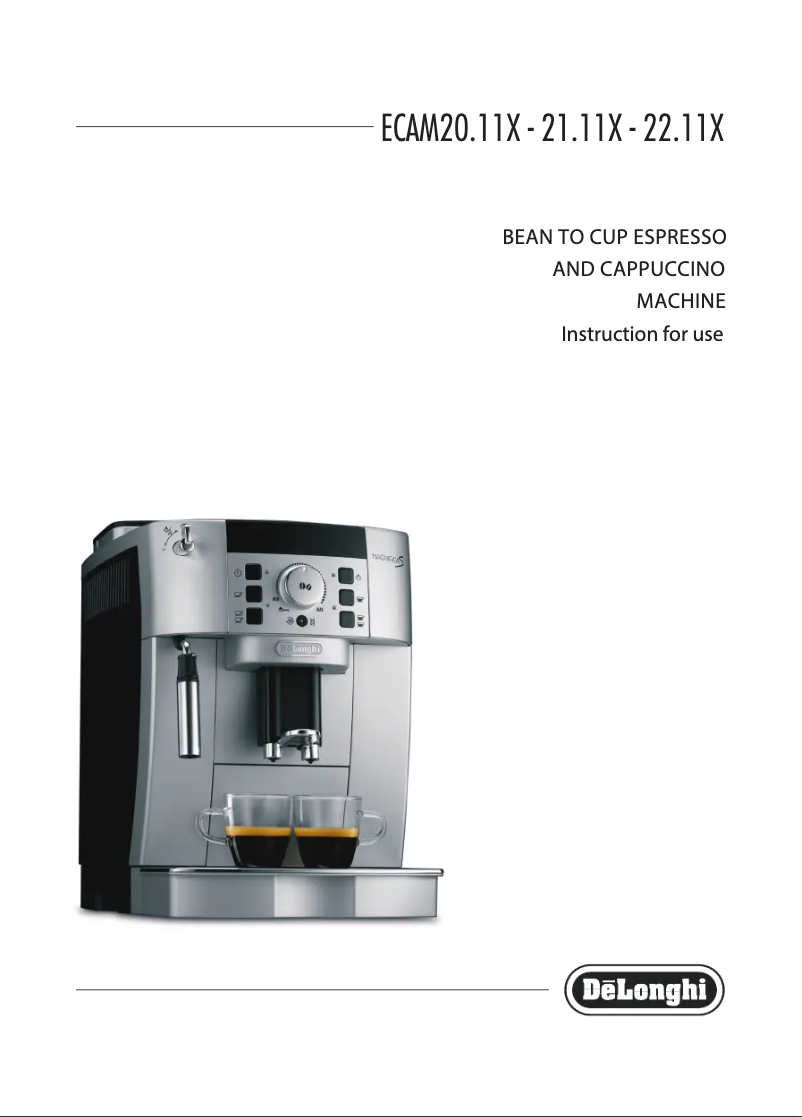 Page n°1 - Manuel utilisateur DeLonghi Magnifica S ECAM 20.110.B