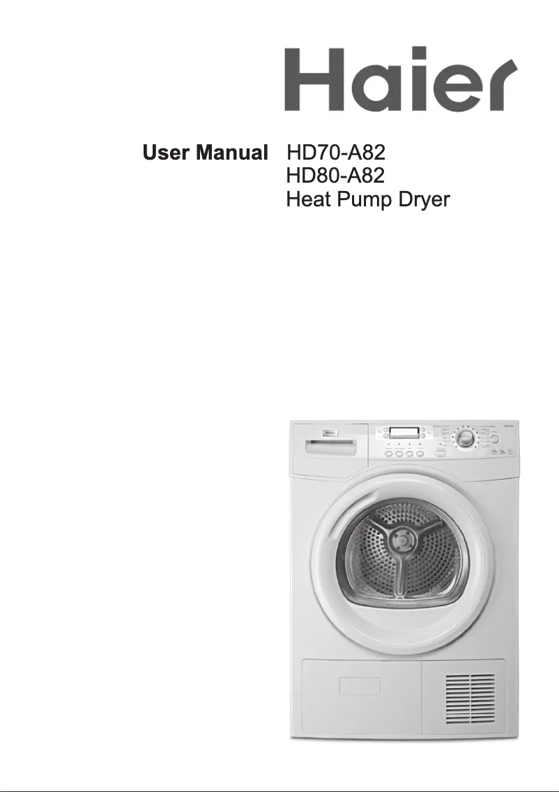 Page n°1 - Manuel utilisateur Haier HD70-A82