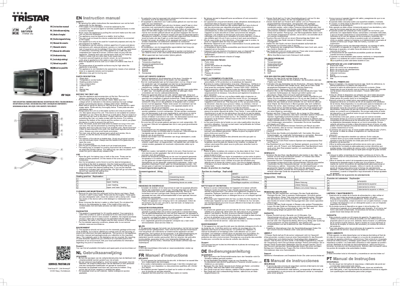 Page 1 de la notice Manuel utilisateur TriStar OV-1424