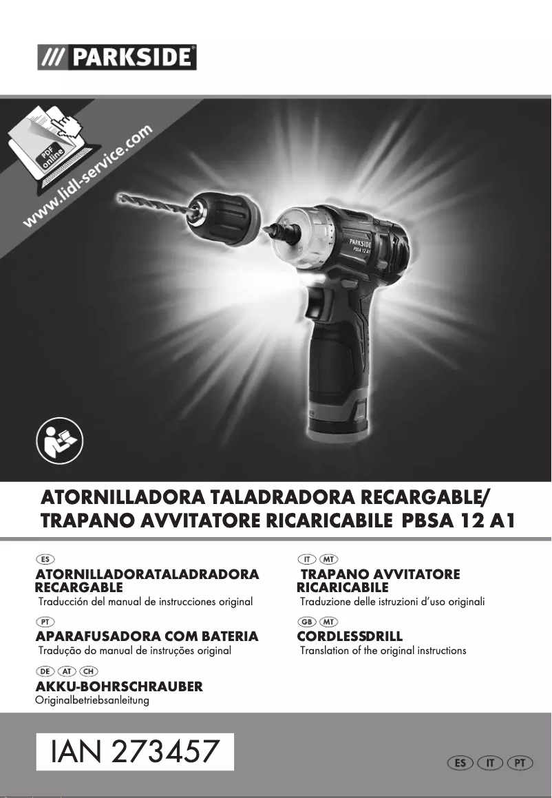 Page 1 de la notice Manuel utilisateur Parkside PBSA 12 A1