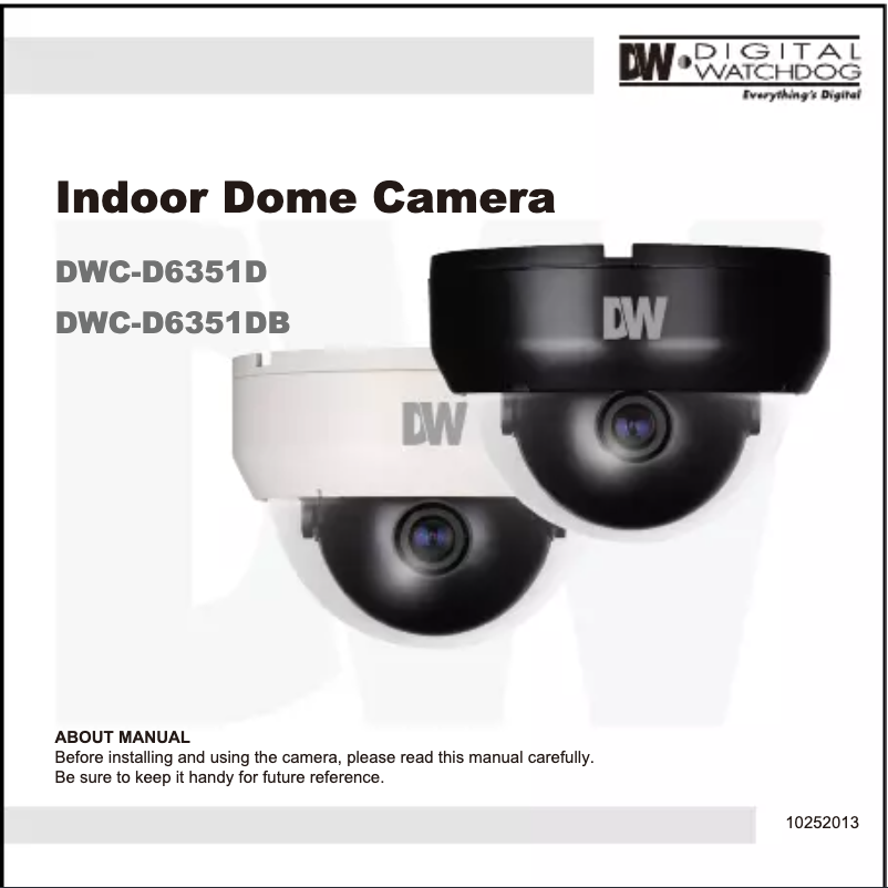 Page n°1 - Manuel utilisateur Digital Watchdog DWC-D6351D