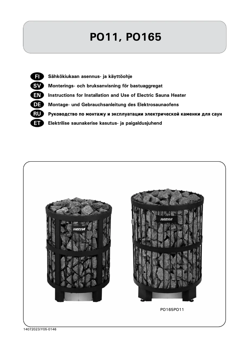 Page 1 de la notice Manuel utilisateur Harvia Legend Pro PO11E HPO110400M