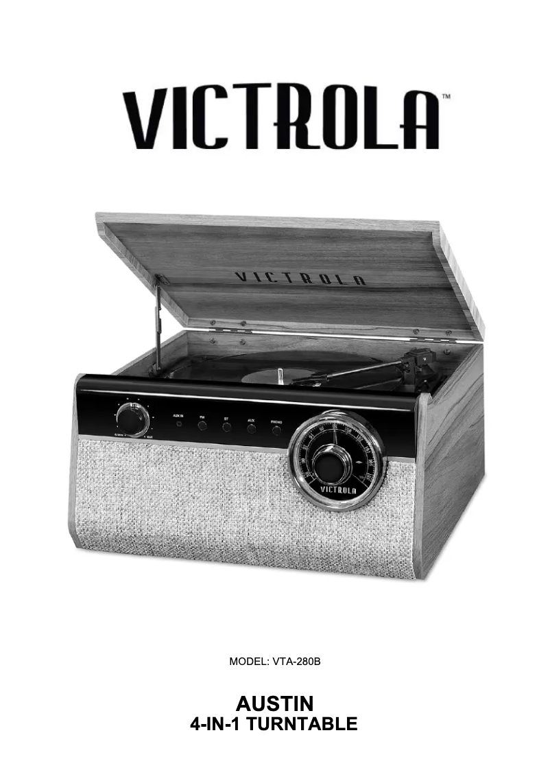Page 1 de la notice Manuel utilisateur Victrola Austin VTA-280B
