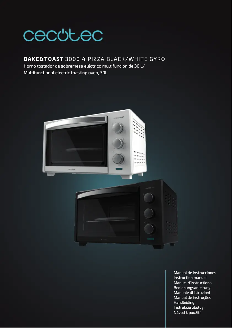 Page 1 of the manual User Manual Cecotec Bake&Toast 3000