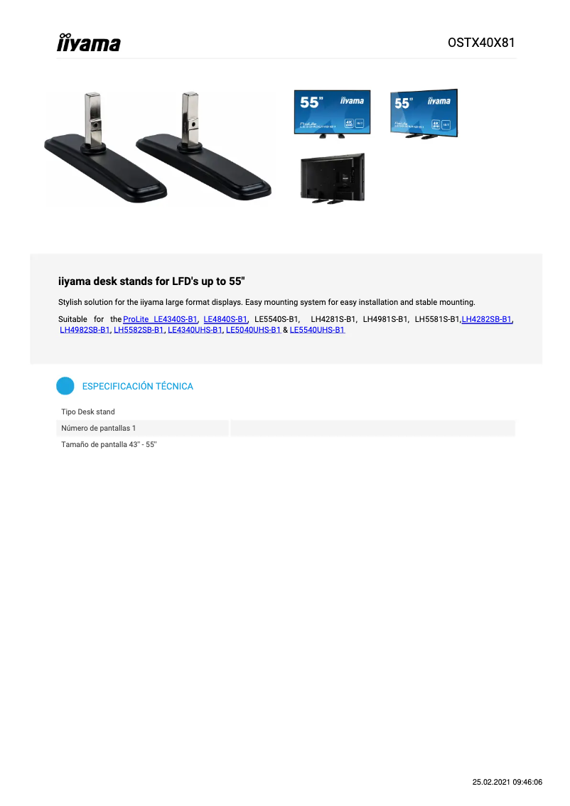 Página 1 del manual Manual de usuario Iiyama OSTX40X81