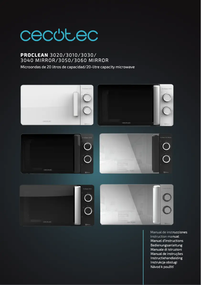 Page 1 de la notice Manuel utilisateur Cecotec ProClean 3040 Mirror