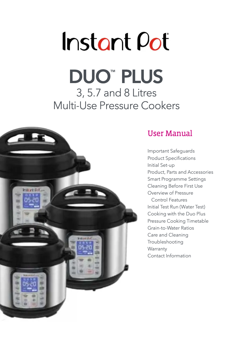 Page n°1 - Manuel utilisateur Instant Pot Duo Plus