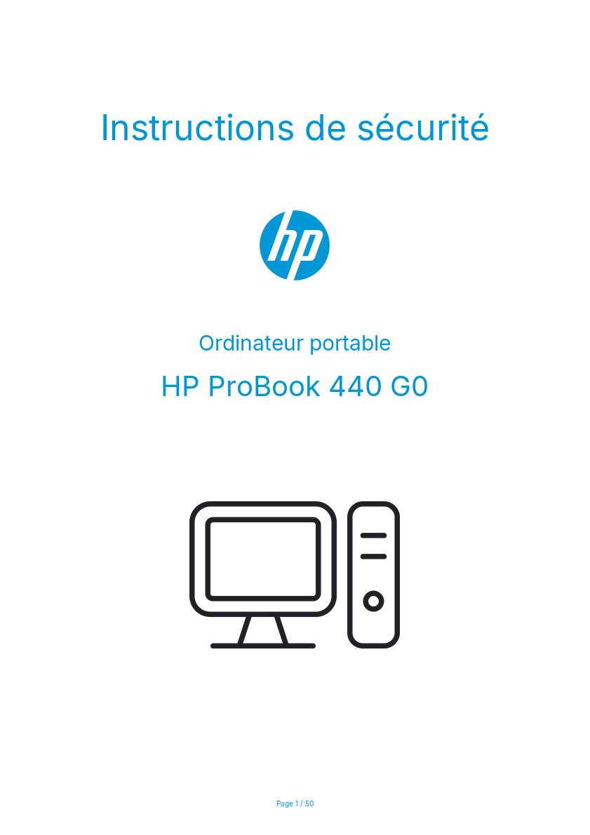 Image de la première page du manuel de l'appareil ProBook 440 G0