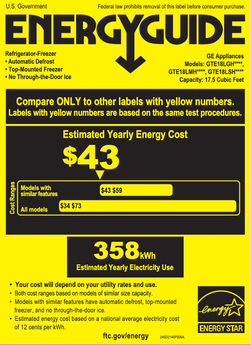 Image de la première page du manuel de l'appareil GTE18LSHSS