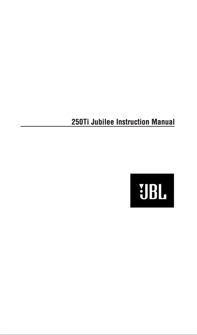 Page 1 de la notice Manuel utilisateur JBL 250Ti