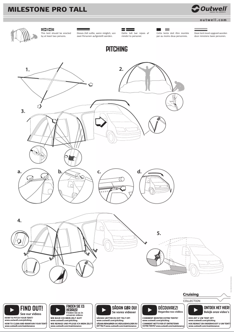 Page 1 de la notice Manuel utilisateur Outwell Milestone Pro Tall