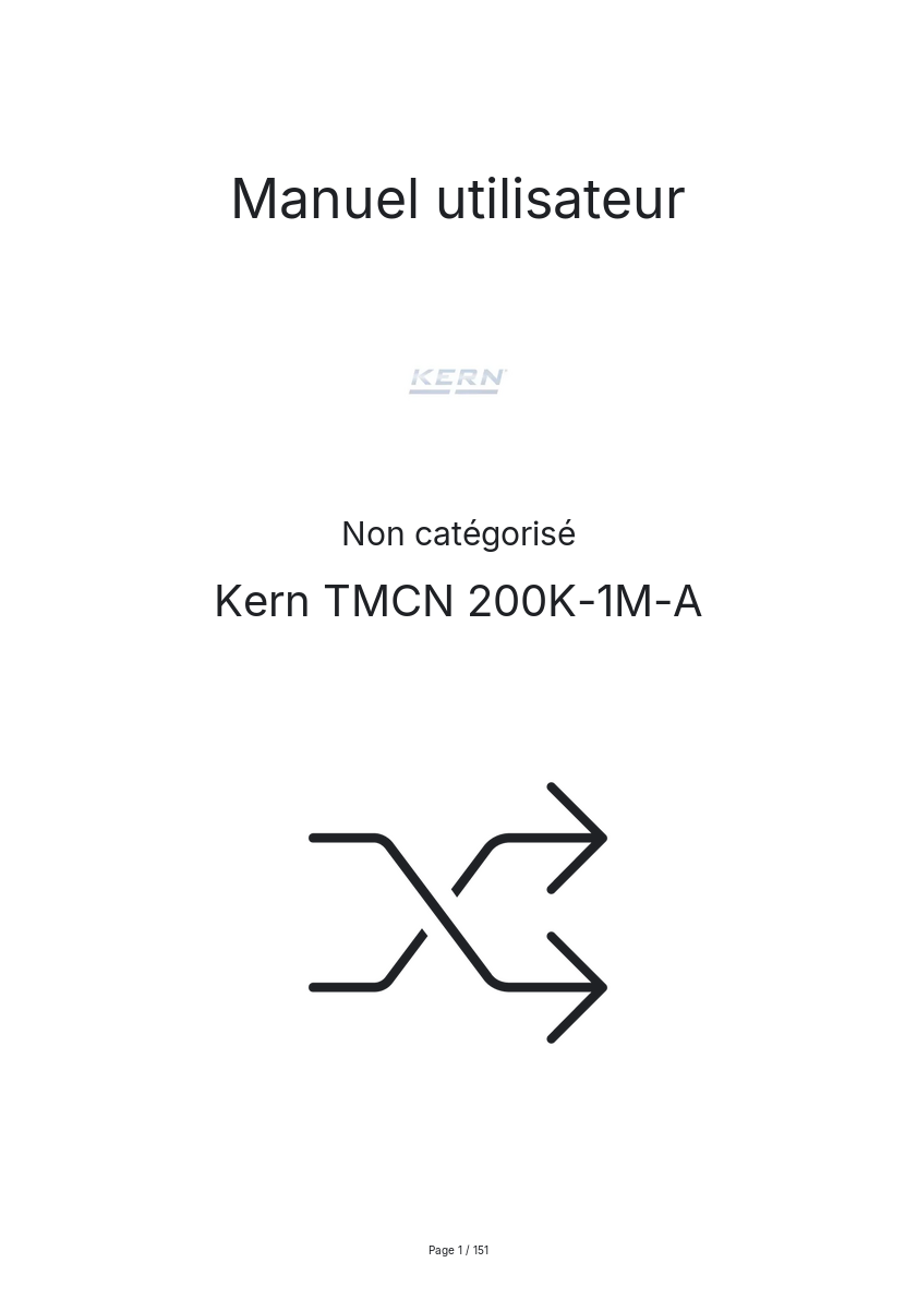 Page n°1 - Manuel utilisateur Kern TMCN 200K-1M-A