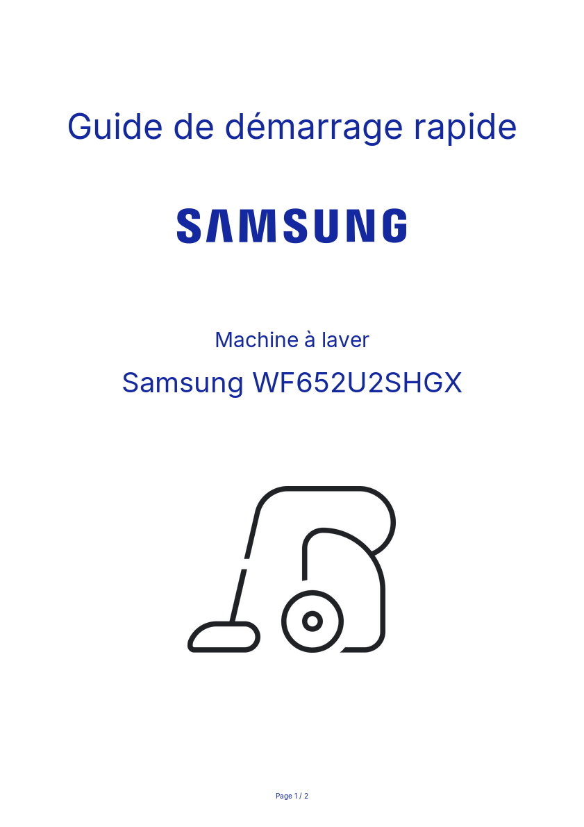 Image de la première page du manuel de l'appareil WF652U2SHGX