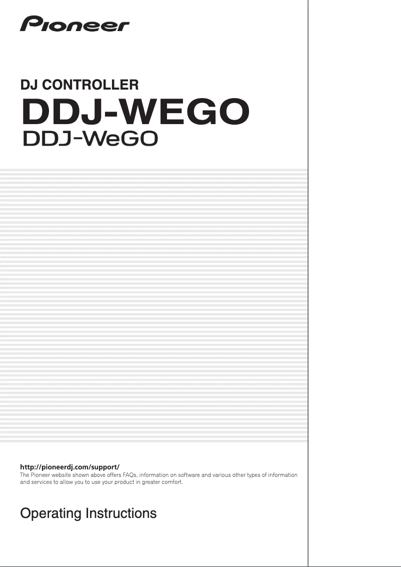 Image de la première page du manuel de l'appareil DDJ-WEGO-R