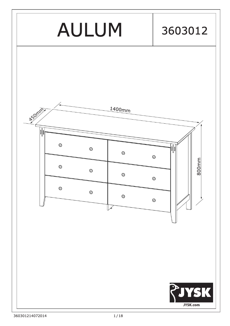 Image de la première page du manuel de l'appareil Aulum (140x80x45)