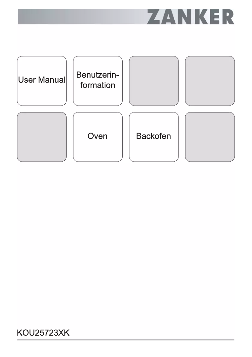 Page n°1 - Manuel utilisateur Zanker KOU25723XK