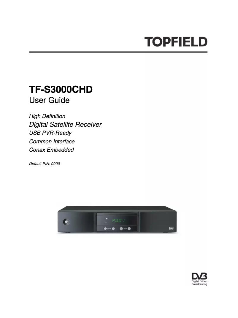 Page n°1 - Manuel utilisateur Topfield TF-S3000CHD