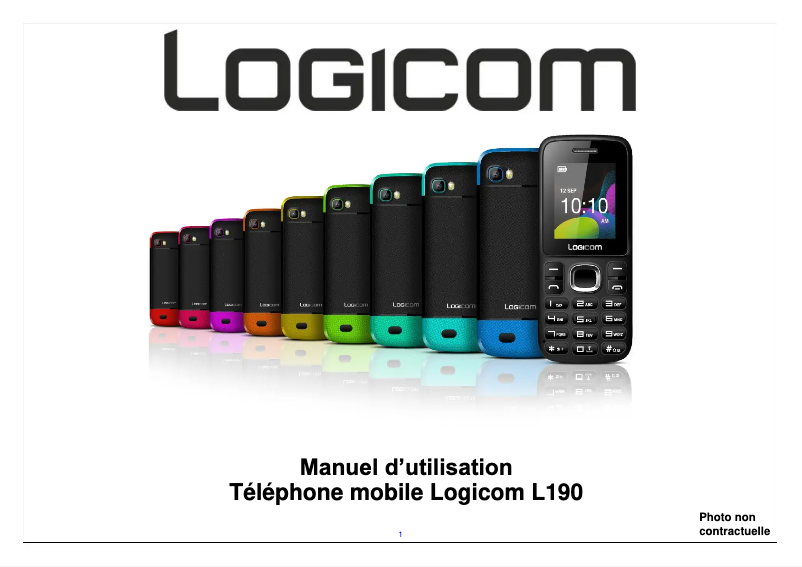 Page 1 de la notice Manuel utilisateur Logicom L-190
