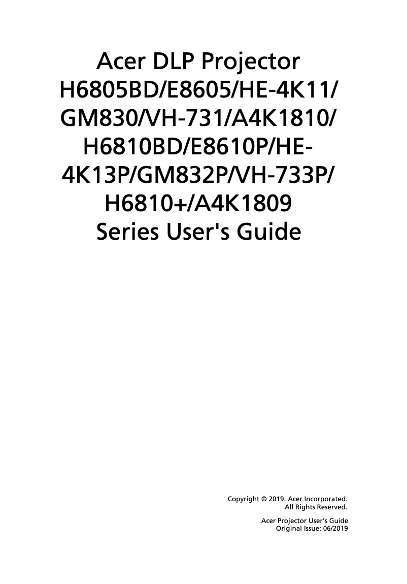 Página 1 del manual Manual de usuario Acer H6810BD