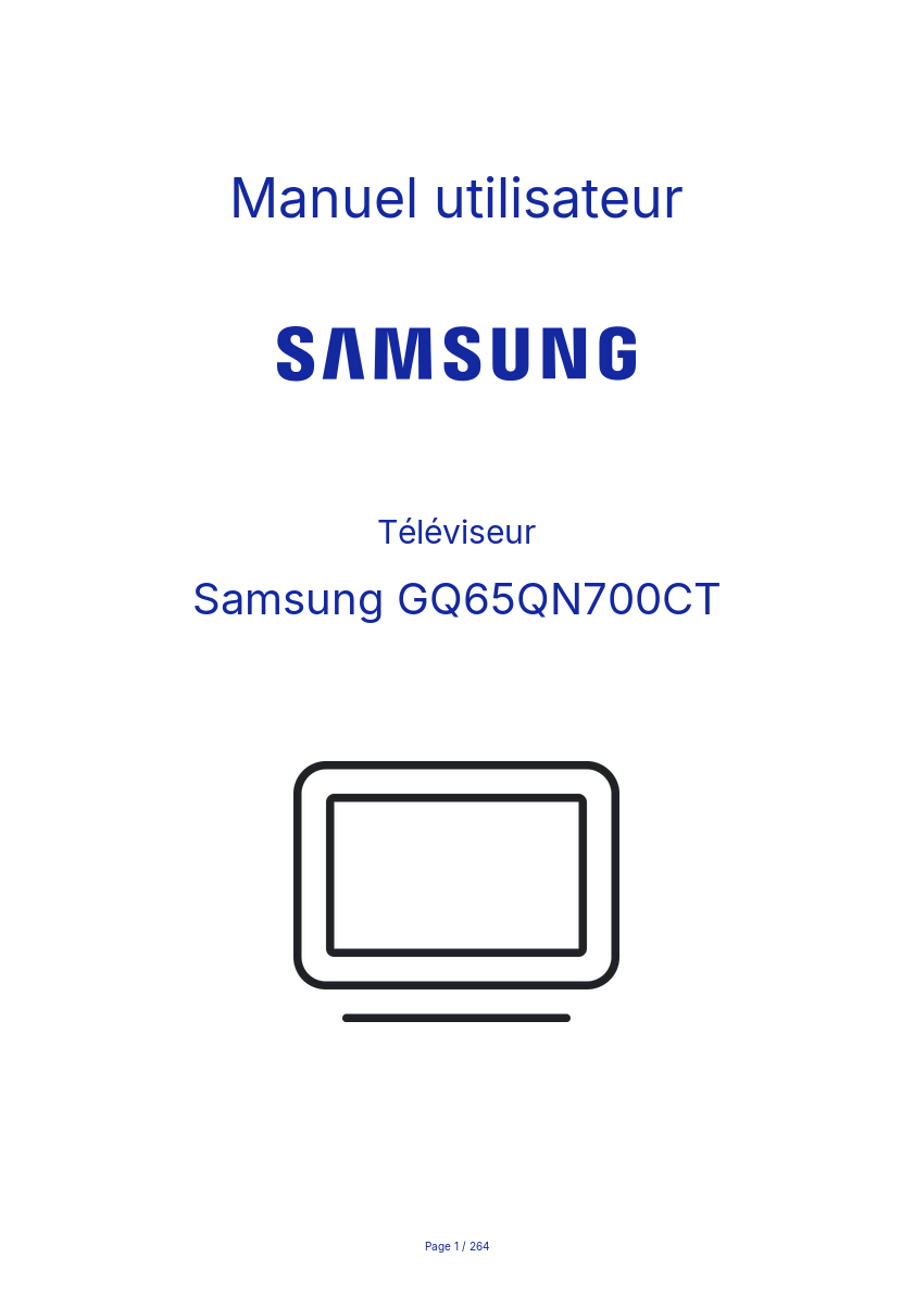Image de la première page du manuel de l'appareil GQ65QN700CT