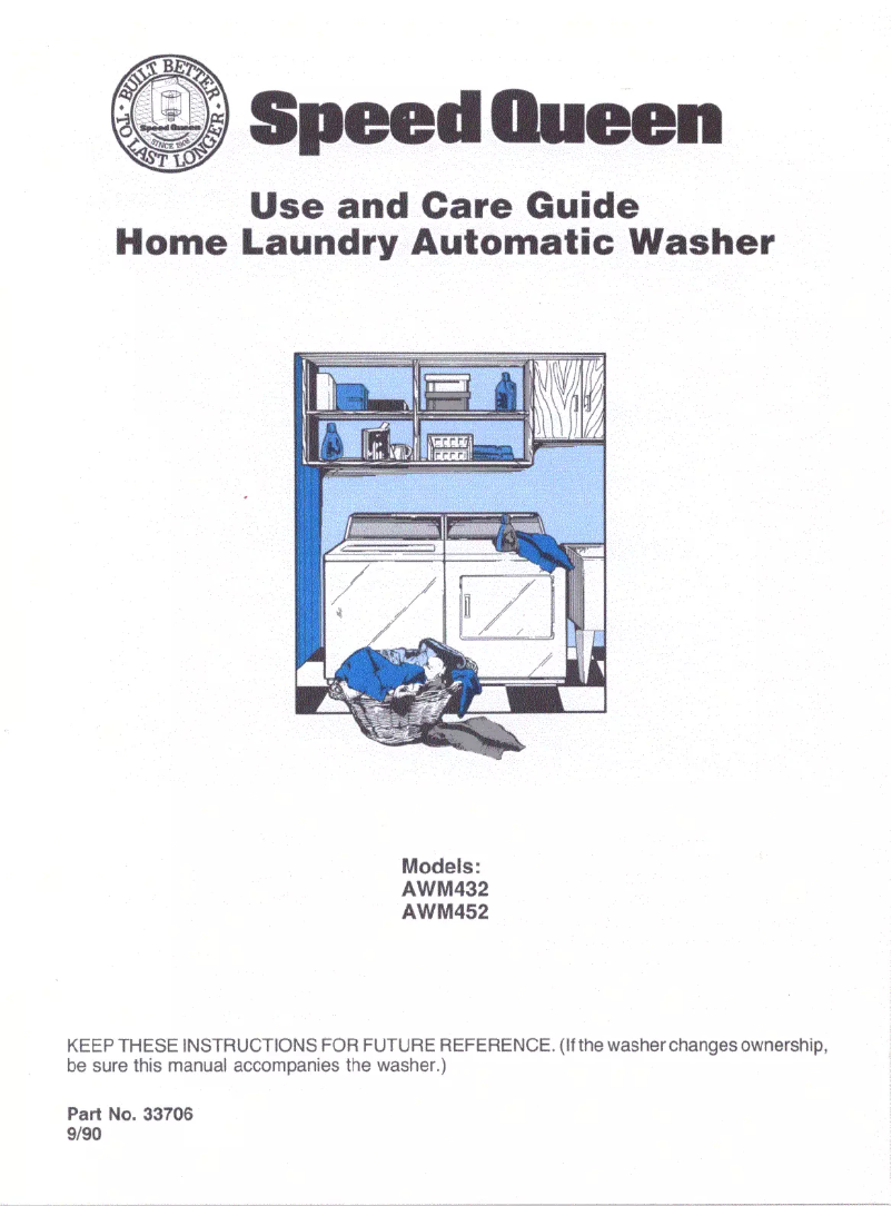 Page n°1 - Manuel utilisateur Speed Queen AWM432W