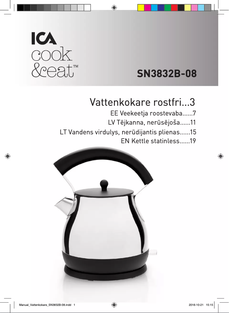 Page 1 de la notice Manuel utilisateur ICA SN3832B-08