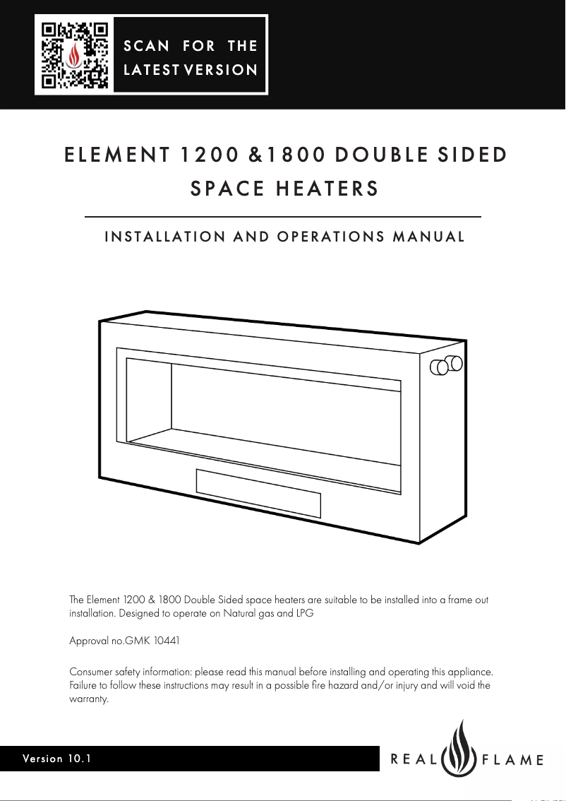 Page 1 of the manual User Manual Real Flame Element 1800 DS