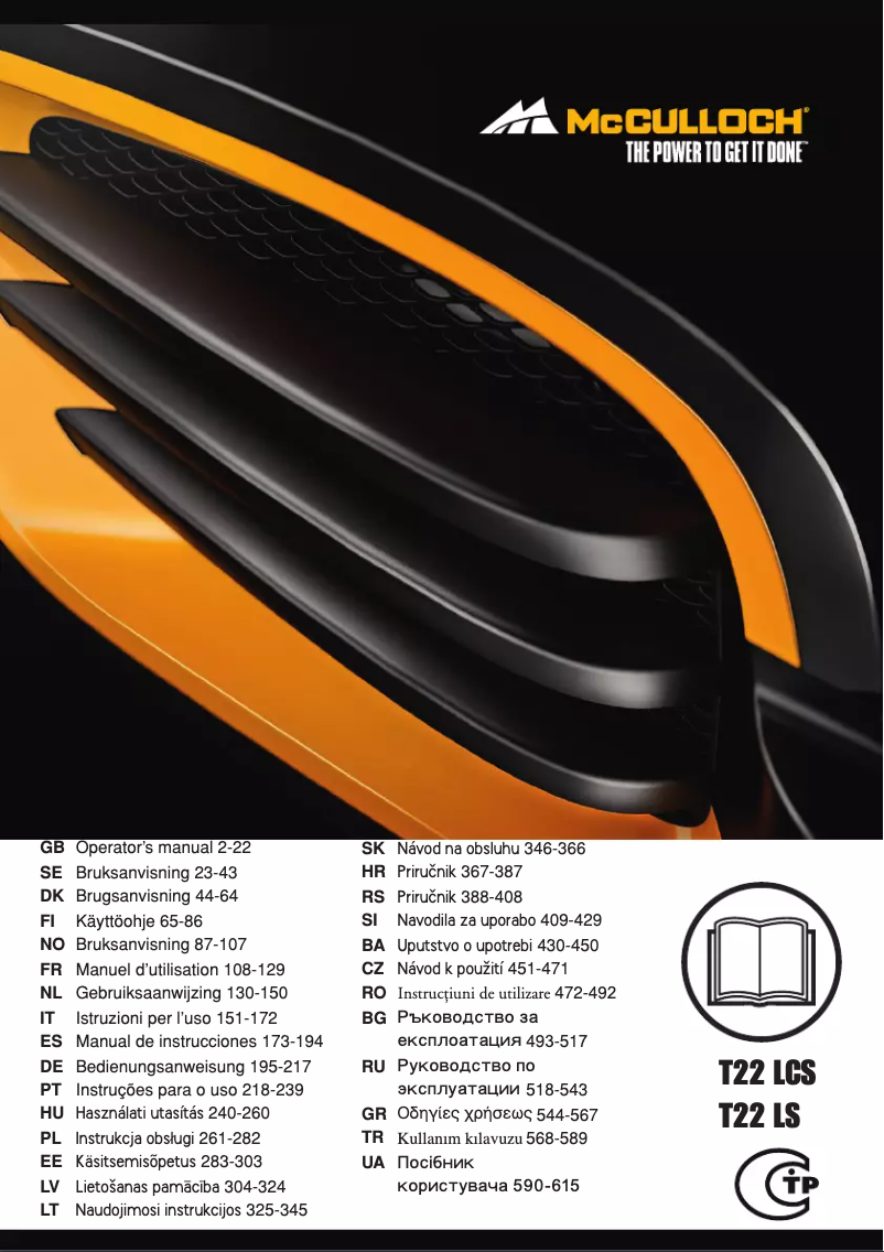 Page 1 de la notice Manuel utilisateur McCulloch T22 LS