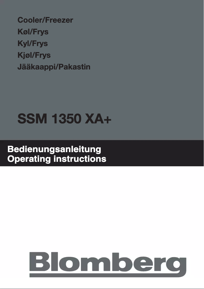 Page n°1 - Manuel utilisateur Blomberg SSM 1350 X