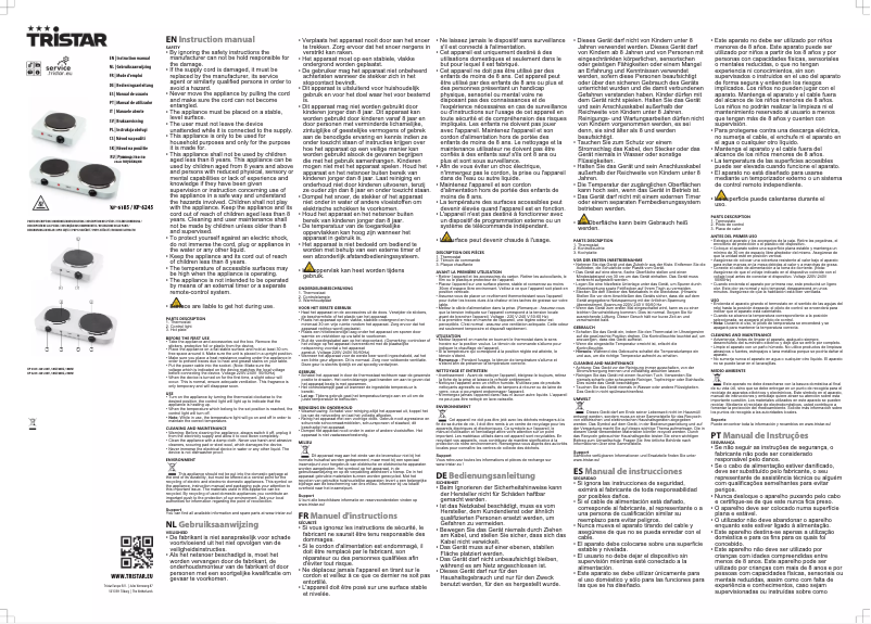 Page 1 de la notice Manuel utilisateur TriStar KP-6185