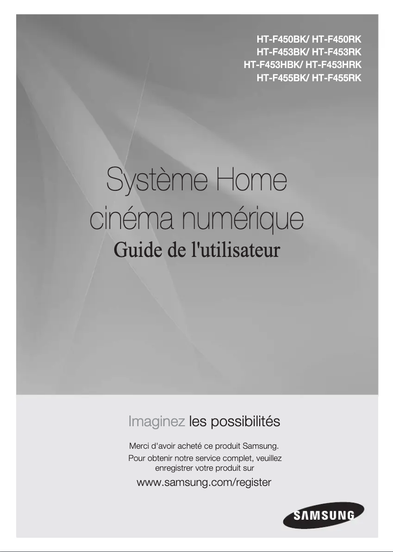 Page 1 de la notice Manuel utilisateur Samsung HT-F450BK